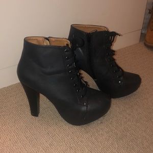 Charlotte Russe lace up booties